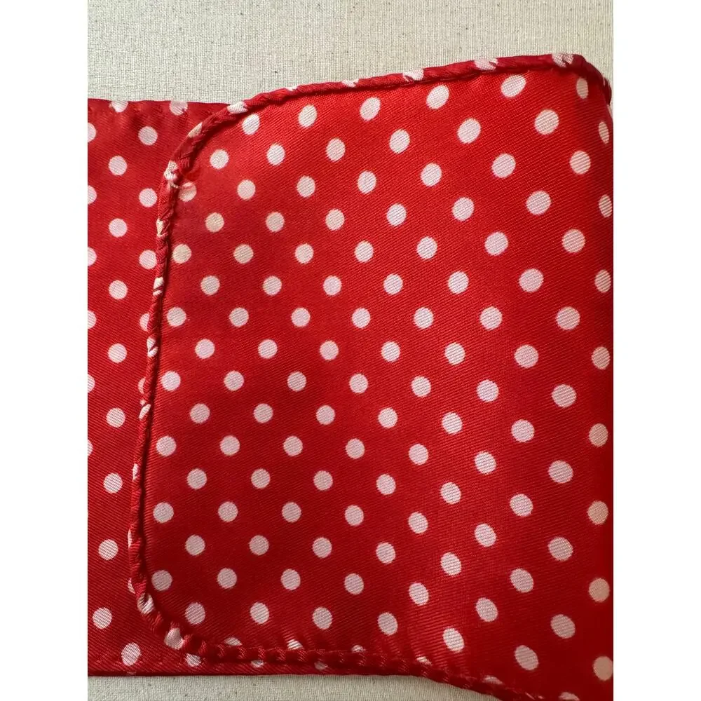 Red and White Polka Dots Scarf, Vintage